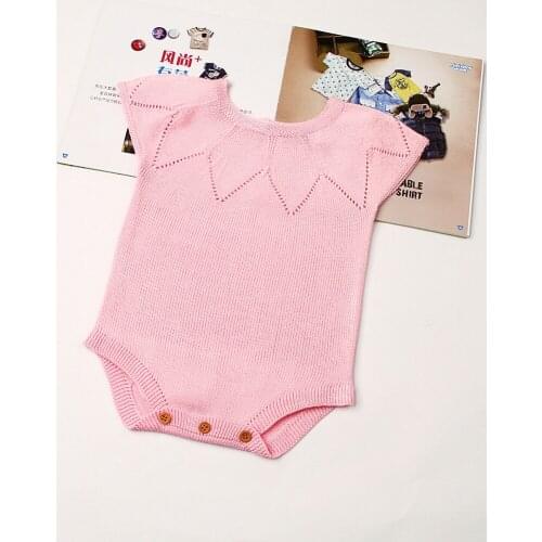 Ins Hot Sale Kids Boys and Girls Solid Color Knit Romper