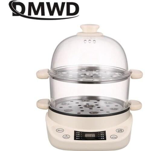 DMWD 14 Eggs boiler Electric Egg Cooker steamer Cooking Pan Multifunction Double Layer Mini boiled omelette Utensils EU US plug