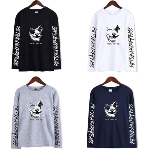Put on a Happy Face T-shirts Streetwear Fashion Men Women T Shirts Tee Shirt Sportswear Long Sleeve Male T-shirt Sweatshirts Top