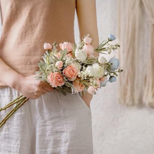 Artificial Flower Silk Rose Head for Wedding Party Home Garden Decoration DIY Craft Garland Christmas Flower