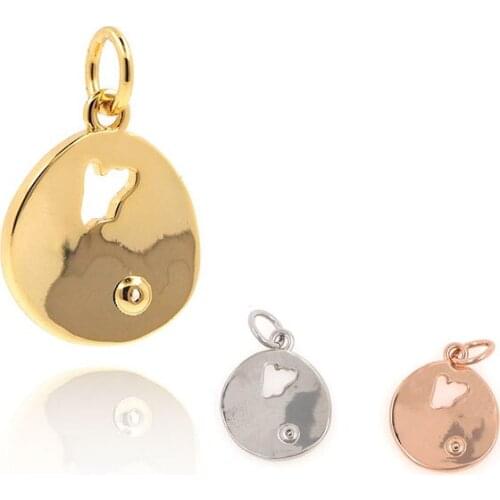 Mens and Womens Hip Hop Round Pendants, Exquisite Geometric Necklaces, Fashion Strap Jewelry 17.6x12.2x1.6mm