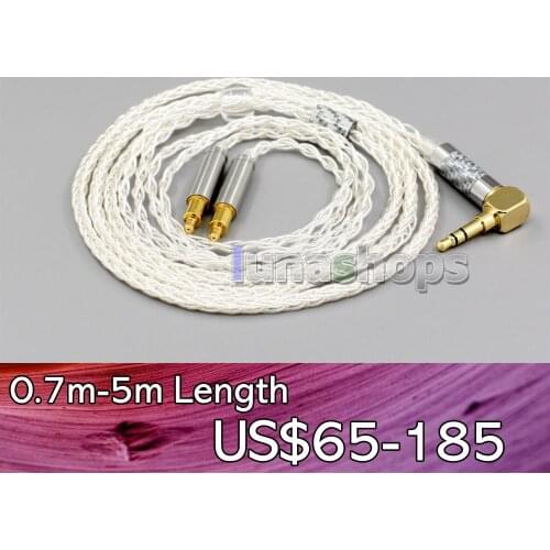 LN006393 99.99% Pure Silver XLR 3.5mm 2.5mm 4.4mm Earphone Cable For Audio Technica ATH-ADX5000 ATH-MSR7b 770H 990H A2DC
