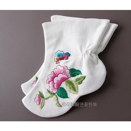Cute Childrens Hanbok Socks 1-2 Years Old Childrens Hanbok Socks White High Quality Embroidered Socks