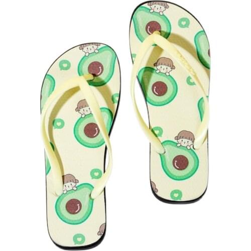 Ladies Sweet Cute Cartoon Slippers Student Beach Leisure Non-slip Beach Flip Flops