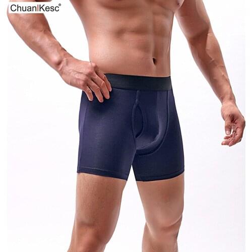 Mens Sports Underpants Large Boxer Pants Lengthen Legs To Prevent Chafing Comfortable And Breathable Long Shorts