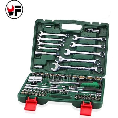82pcs the key combination ratchet llave torque wrench 1/2 set auto repair hand tools for car kit a set of keys spanners HD3695