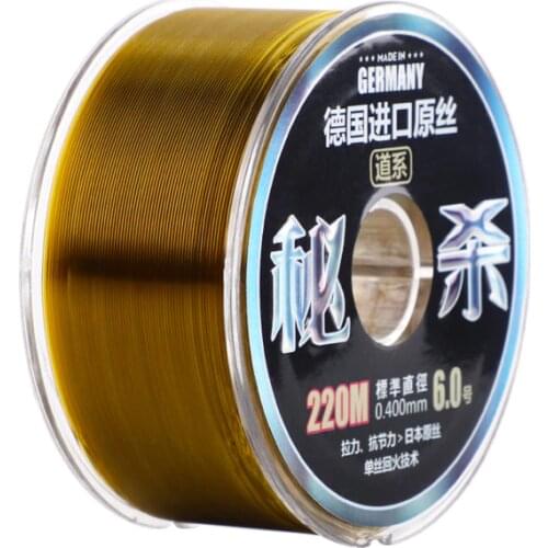 220m 0.8#-10.0# Nylon Line Fluorocarbon Competion Fishing Line Super Strong Pull Sinking Sea Angeln Line Pesca Accesorios Mar