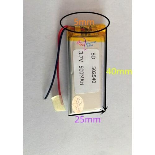 Wholesale 10 pcs 3.7V 500mAh 502540 Lithium Polymer Li-Po ion Rechargeable Battery For Mp3 MP4 MP5 GPS PSP Vedio Game toys