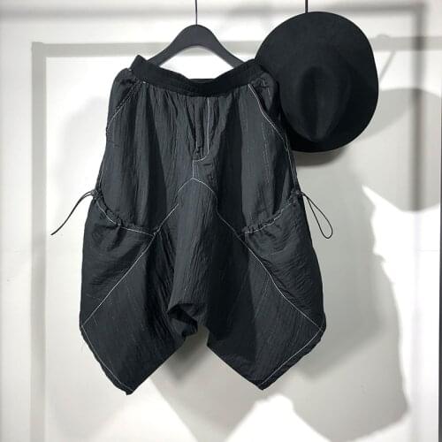 Owen Seak Men Casual Harem Shorts Mens Sweatpants Summer Hip Hop High Street Women Loose Black Shorts Size XL