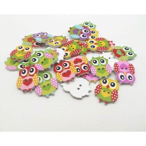 50pcs 25x18mm Mixed Hearts Owls Buttons For Clothes Knitting DIY Crafts Sewing Scrapbooking Accessories