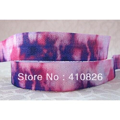 Q&N ribbon wholesale/OEM 5/8inch 1419001 folded over elastic FOE 50yds/roll free shipping tie dye