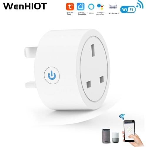 WENHIOT WIFI Outlet Socket UK Plug 16A Tuya Smart Home Automation Electrical Socket Timer Power Monitor for Google Home Alexa