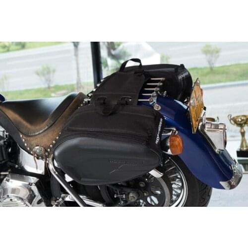 Carbon Fiber Motorcycle Saddle bag Saddlebags luggage Suitcase Motorbike Rear Seat Bag Saddle Bag with Waterproof Cover 18-29L