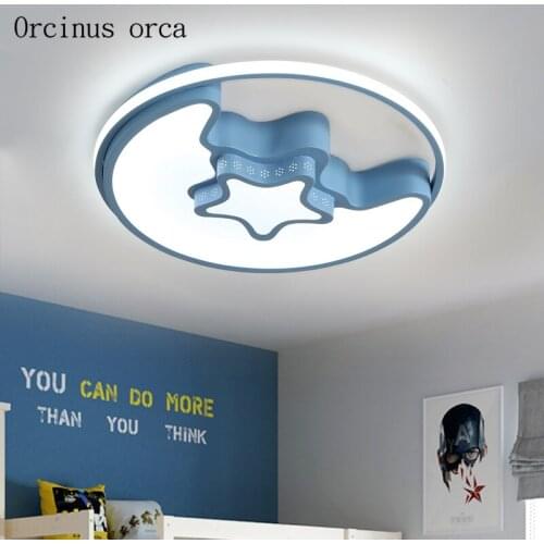 Nordic modern simple moon ceiling lamp living room childrens room lamp cartoon creative LED remote control ceiling lamp