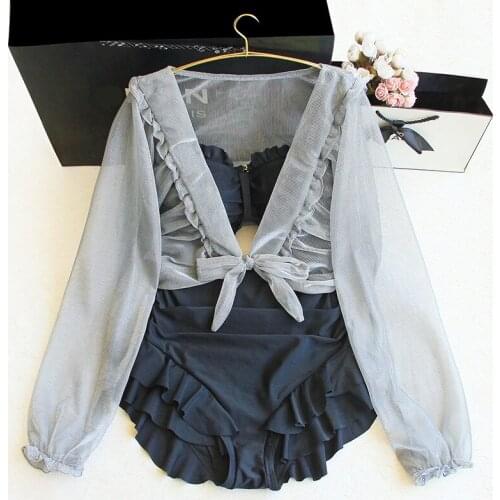 STAERK Large swimsuit womens conservative 2021 thin belly covering long sleeved blouse 200kg fat mm swimsuit