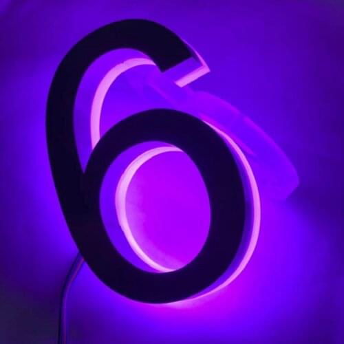 Led outdoor waterproof home name figures exterior acrylic metal illuminated house numbers signs for door room apartment