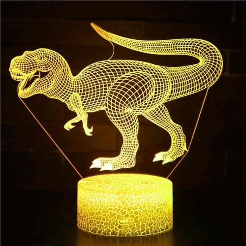 For Dinosaur Series Thunder Dragon 7/16-color 3D LED Night Light Remote Control Desk Lamp Toy Gift Children Home Decoration USB