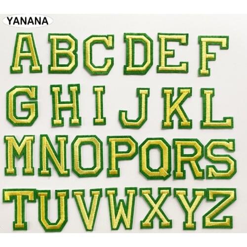 Alphabet English Letter Embroidered Iron On Patch For Clothing Badge Paste For Clothes Bag Pant DIY