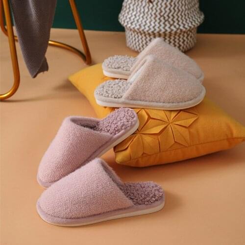 Women Soft Shoes Fashion 2021 Winter Comfortable Lovers Pink Platform Female Slides Warm Indoor Leisure Ladies Cotton Slippers