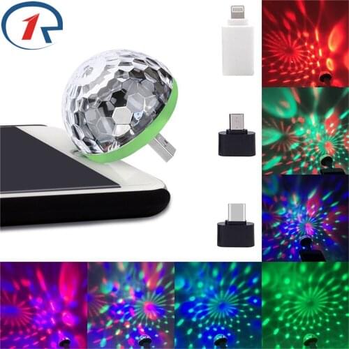 ZjRight USB Mini Multi-color Led Lights Microphone power bank computer Mobile phone sound control Music magic ball Neon Lighting