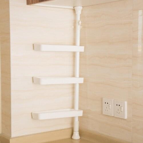 Plastic Rack Corner Storage Shower Shelf Kitchen Spice Organiser Bathroom Wall Rack Shelving Kitchen Supplies Home
