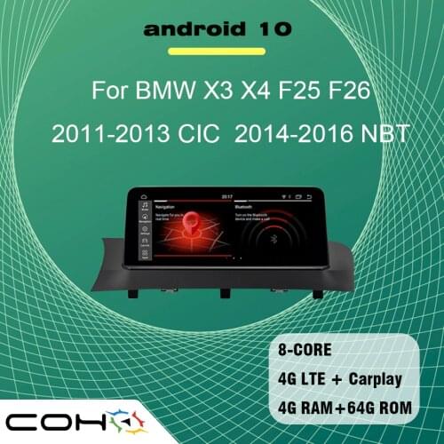 10.25'' Android 10 8-core 4G+64G GPS Navigation Multimedia player car radio For BMW X3 X4 F25 F26 2011-2016