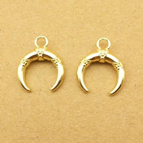 10pcs 15x20mm moon charm for jewelry making cute earring pendant bracelet necklace charms diy design charms