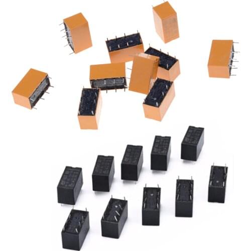 10Pcs/lot For DC 12V SHG Coil DPDT 8 Pin Mini Power Relays PCB Type Wholesale
