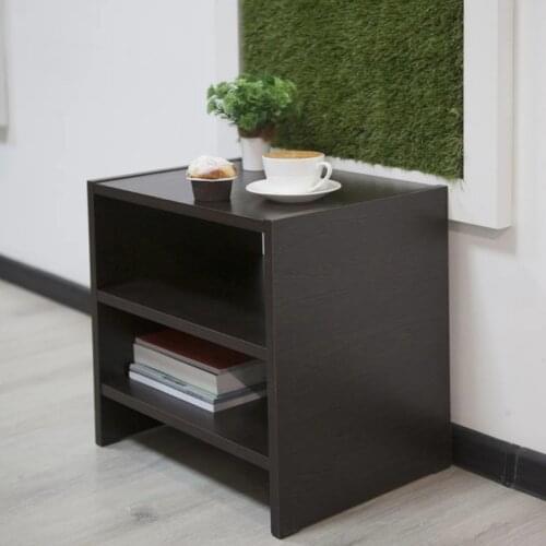 43x33x41 cm Wooden Bedside Table 3 Layers for Small Space Living Room Couch Side Table Bedroom Nightstand Chipboard