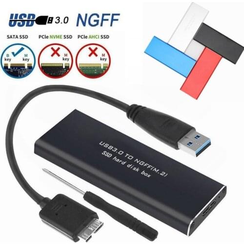 50Set USB 3.0 USB3.0 to NGFF M.2 External ssd Hard Disk Drive Box HDD SSD Case SATA M2 to USB3.0 SSD Enclosure Box Case