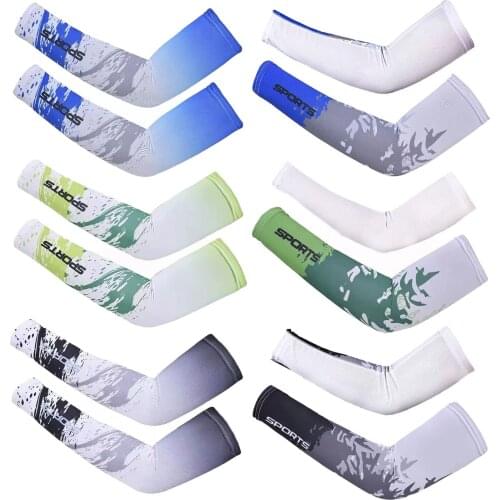 6 Pair Sport Arm Sleeves UV Sun Protect Anti-slip Ice Silk Sleeve Sunscreen Summer Unisex Gloves Indoor Outdoor Riding Gloves