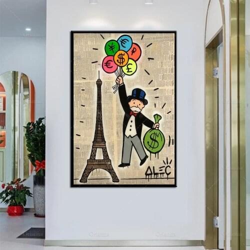 Alec Monopoly Balloon,Tower Wall Art Canvas Posters And Prints Canvas Painting Decorative Pictures Office Living Room Home Decor