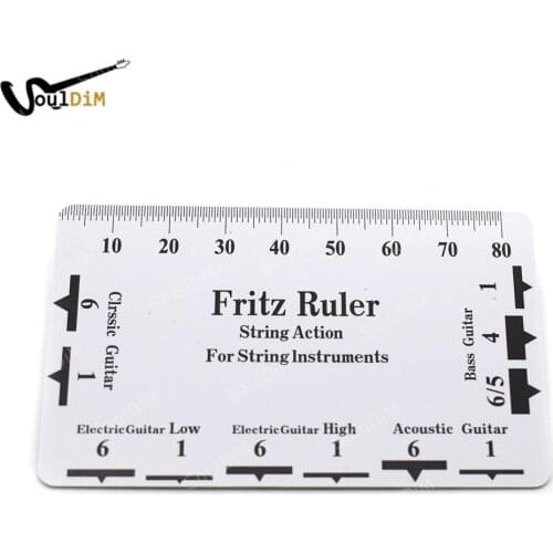 Bass Fritz Ruler Acoustic Guitar String Pitch Ruler Action Ruler Measuring Card Plastic Guitarra String Cutter Winder Drop Ship