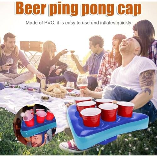 Kids Inflatable Beer Pong Triangle Cap Throwing Interactive Game Prop Toy Hat Rings Toss Game Funny Outdoor Lawn Parties Toys