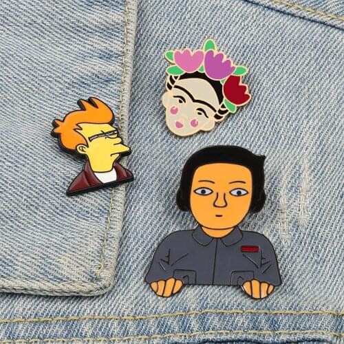 Cartoon Face Men Women Label Pins Anime Boy Personality Family Brooches Portrait Enamel Shirt Pin Jewelry Badges Collector Gifts