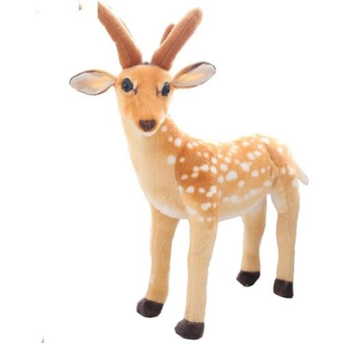 50/60/75/90cm Simulation Sika Deer Plush Toy Stuffed Plush Animal Deer Toy Kids Doll Teaching Prop Toy Childrens Birthday Gift