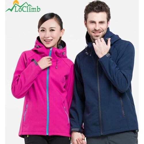 LoClimb Men Women Softshell Waterproof Camping Hiking Jackets Trekking Windbreaker Army Hooded Rain Coats Ski Sport Jacket,AM138