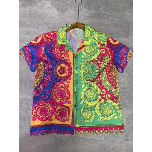 W1089 Fashion Mens Shirts 2021 Runway Luxury famous Brand European Design party style Mens Clothing