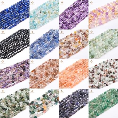 Natural 6-8mm Irregular Amethysts Agates Quartz Stone Beads Loose Spacer Beads 15'' Strands For Jewelry Making DIY Bracelets