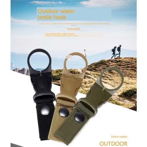 New Outdoor Sports Kettle Buckle Carabiner Water Bottle Holder Camping Hiking Nylon Webbing Buckle Hook