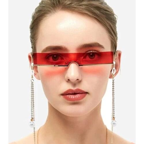 New Fashion Rectangle Sunglasses Women Luxury Brand Designer Red Pink Yellow Small Personality Sun Glasses UV400 Shades Eyewear