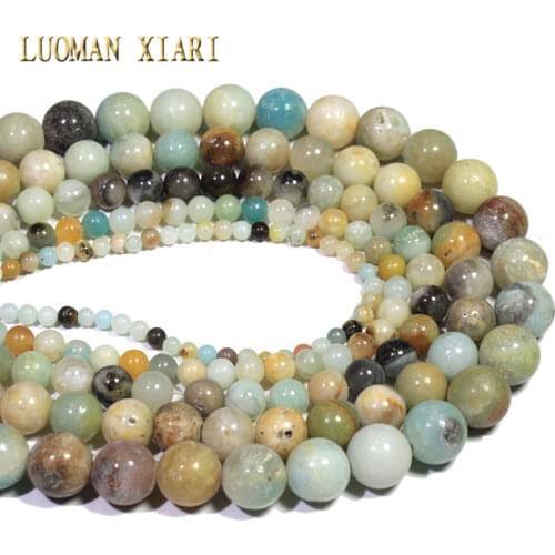 Wholesale Mix Color Amazonite Natural Stone Beads For Jewelry Making DIY Bracelet Necklace Material 4/6/8/10/12 mm Strand 15
