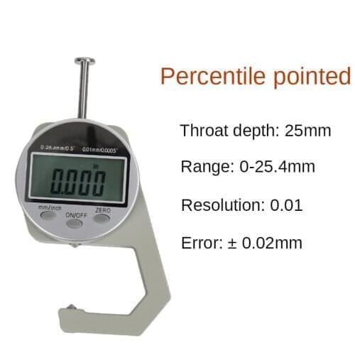 Portable Large LCD Electronic Mini 0.01 Digital Thickness Gauge Meter 0-25.4 mm For Paper Leather Wood Board Measuring Tool