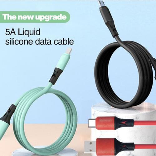 Liquid Silicone 5A USB Durable Data Cable 1.2m/1.8m Fast Charging Data Cord New