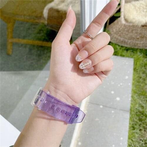 20mm 22mm Band for Samsung Galaxy Watch Active 2 Discolor Transparent Strap 40 44mm Active Correa Bracelet for Huami Amazfit Bip