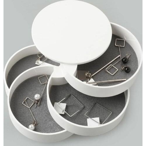 4-layer Jewelry Storage Box Earring Holder For Women Travel Jewelry Tray Case With Lid For Bracelets Rings