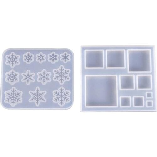 Silicone Molds Snowflake Square Jewelry Mold DIY Jewellery Making Accessories UV Resin Tool N2UE