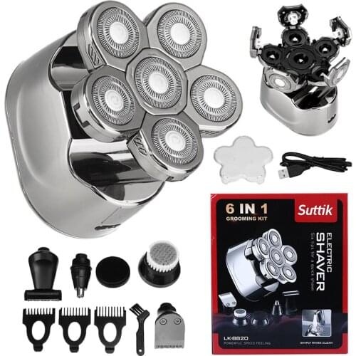 6 Blades electric shaver LCD Hair Trimmer Beard For Men Waterproof Electric Razor Hair Cutting Machine