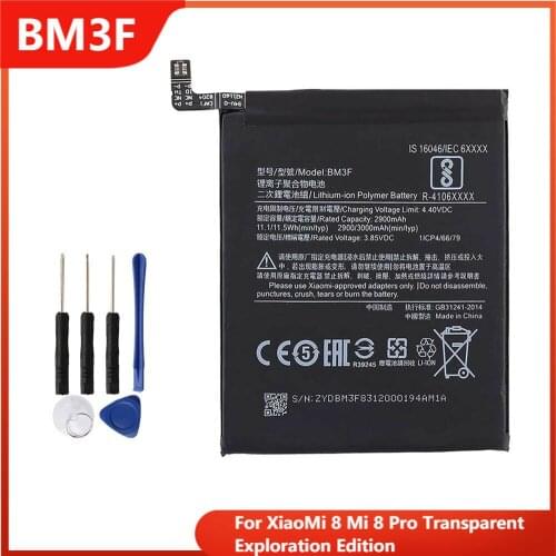 Replacement Phone Battery BM3F For Xiaomi8 MI8 Pro Mi8 Transparent Exploration Edition Rechargable Batteries 3000mAh