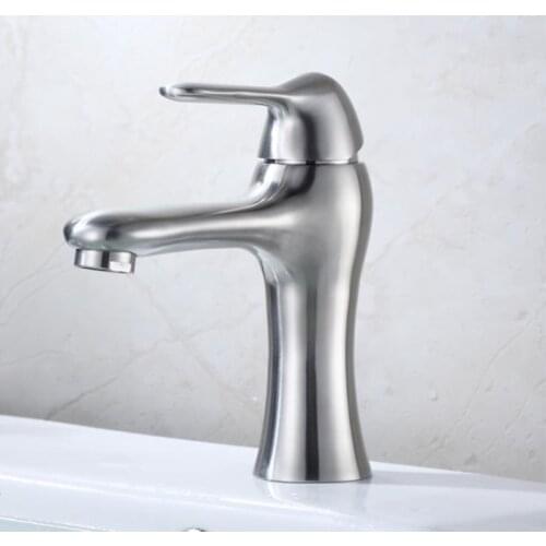 Basin Faucet Hot and Cold Bathroom Mixer Tap Modern Single Handle Sink Mixer Tap Deck Mounted Basin Crane